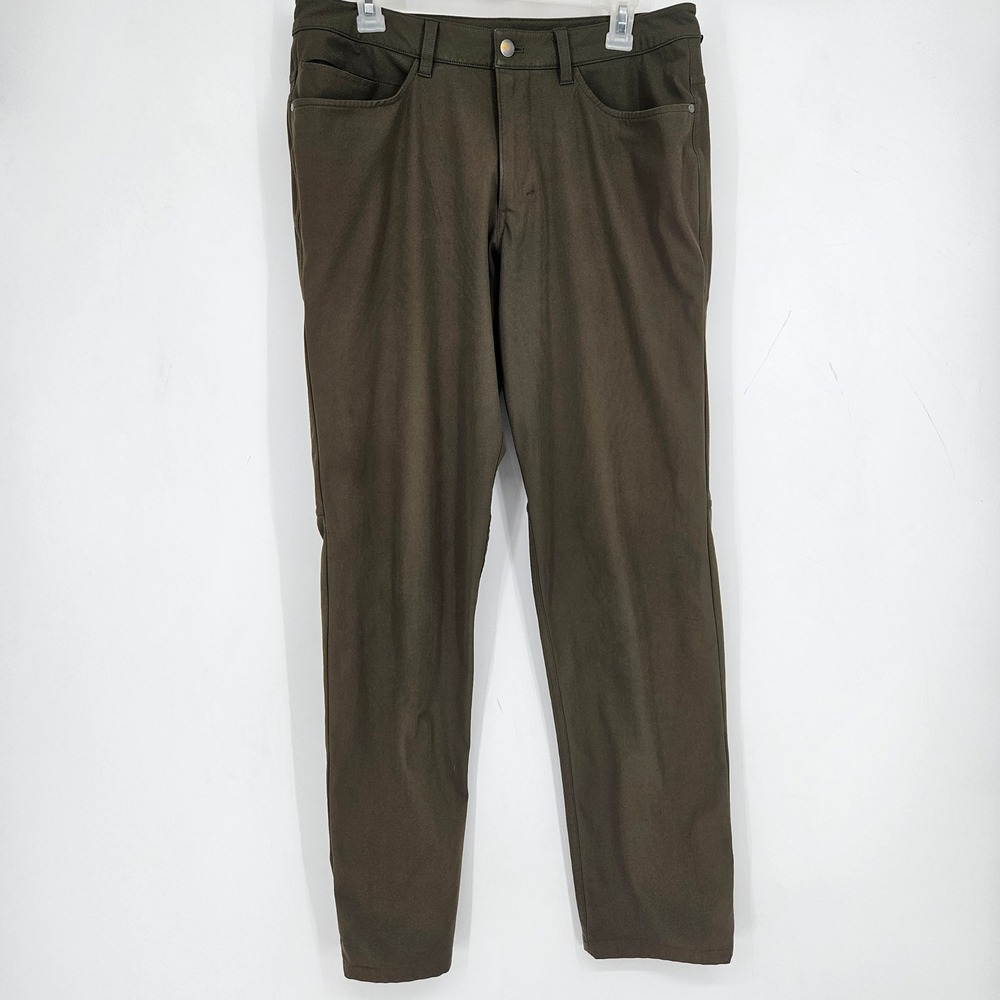 Lululemon ABC Pants Mens 32 Stretch Chino Warpstreme Green Performance 5 Pocket